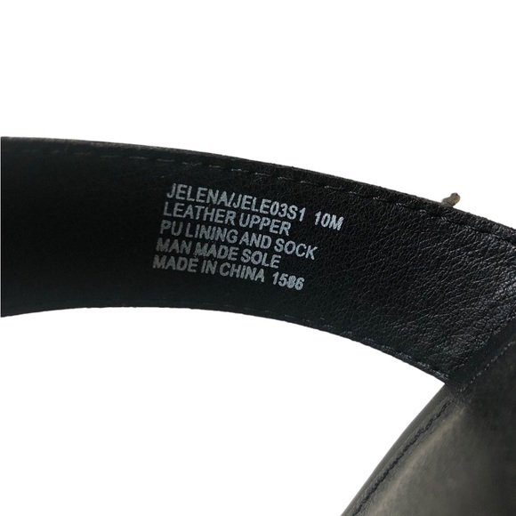 STEVE MADDEN Jelena Black Leather Square Toe Stiletto Heels Strappy Sexy Sz 10M - Picture 8 of 9